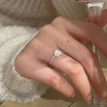 Load image into Gallery viewer, Korea 925 Silver Zircon Love Little Ring
