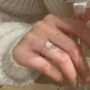 Korea 925 Silver Zircon Love Little Ring