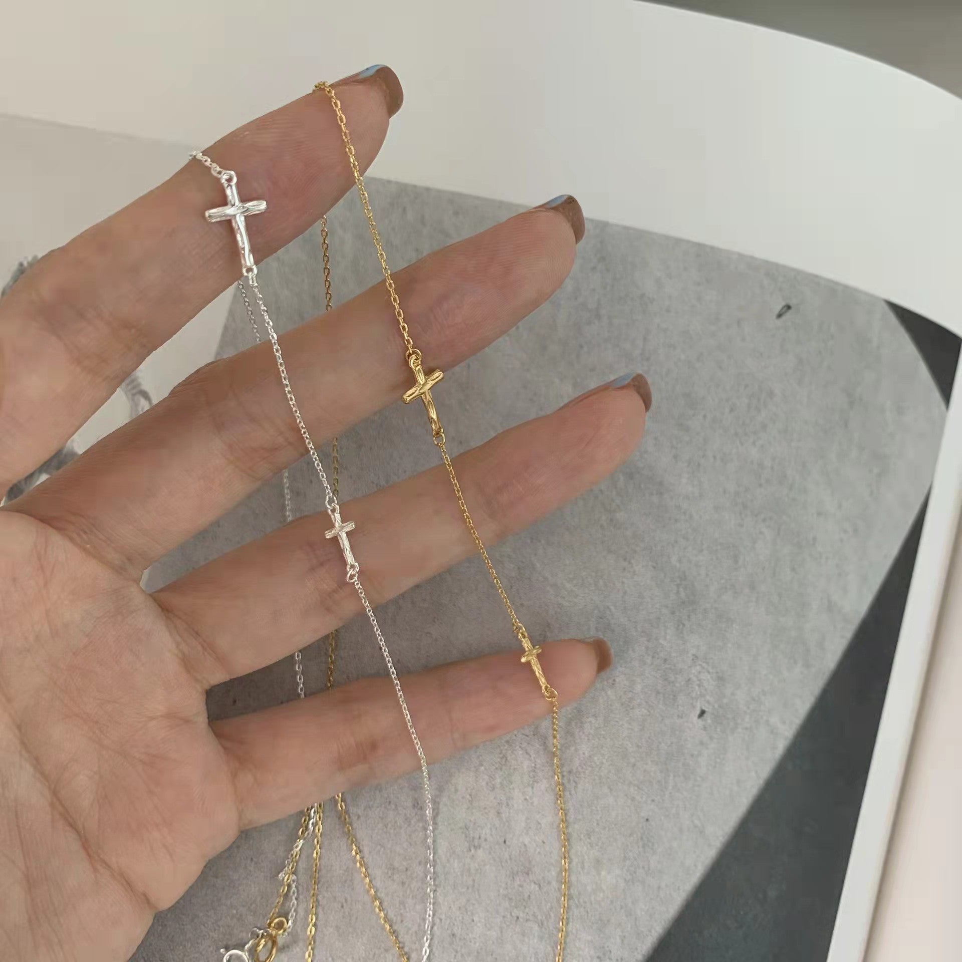 Cross Gold/ Silver 925 Silver Necklace