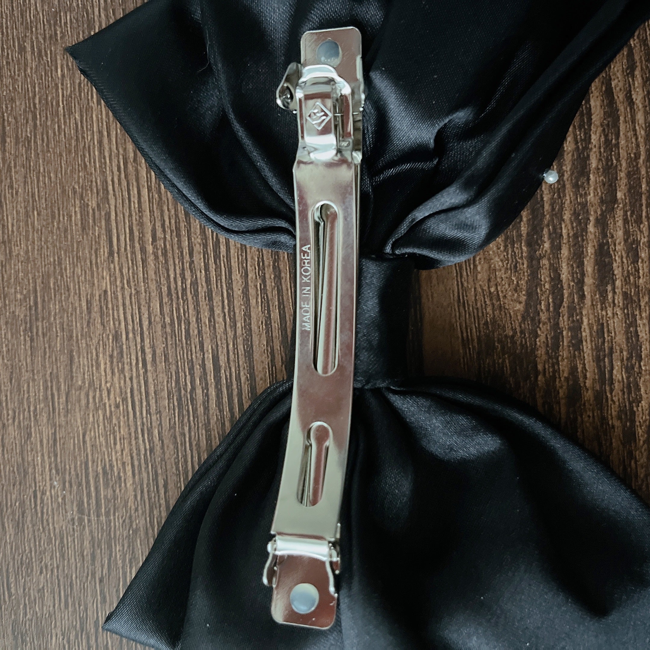 Korean Handmade Bow Tie Pearl Hair Clip