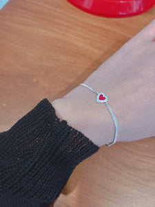 S925 Red Heart Bracelet