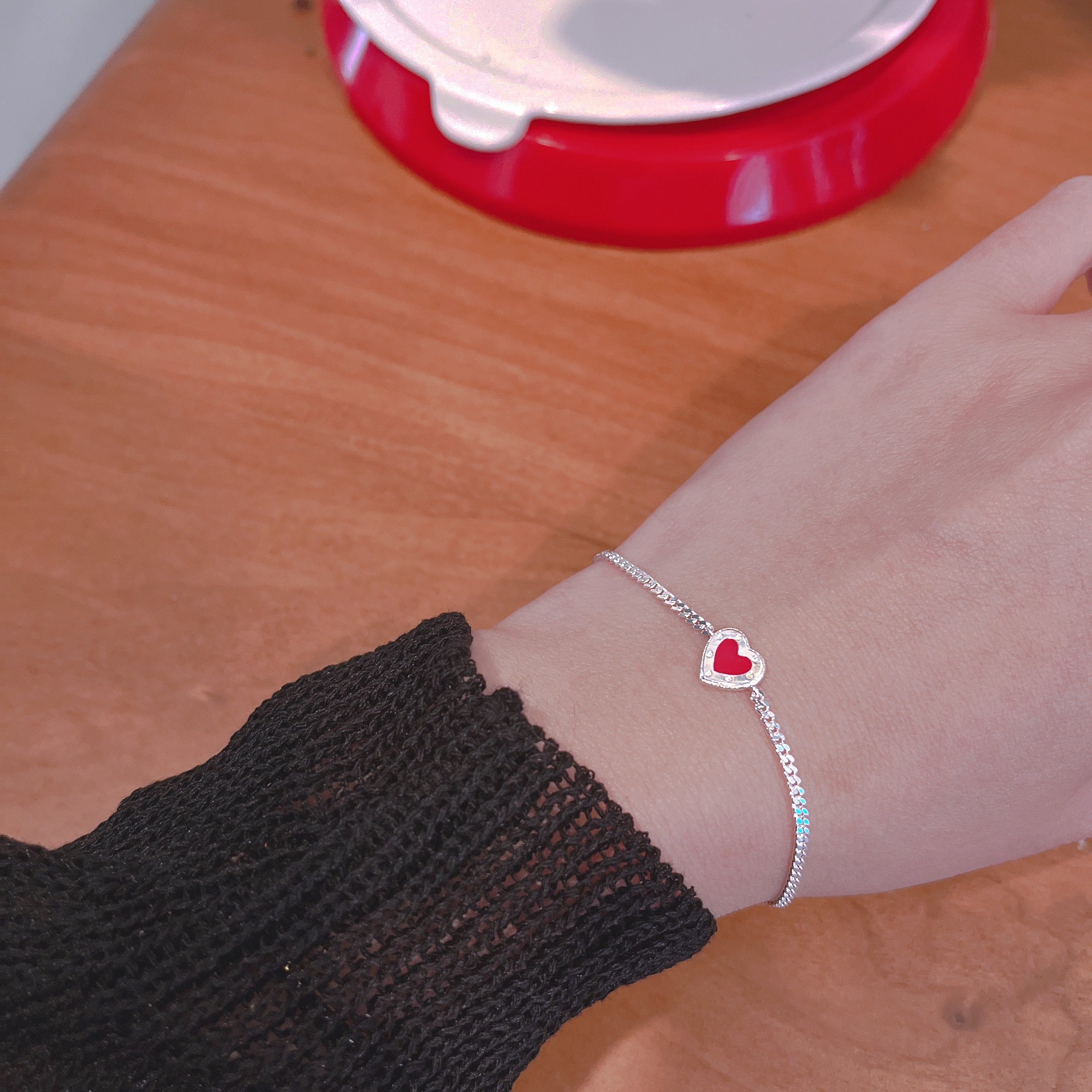 S925 Red Heart Bracelet