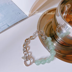 Jade Gem Silver Bracelet