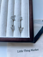 Load image into Gallery viewer, Butterfly Silver Ear Clip &amp; Ear Studs
