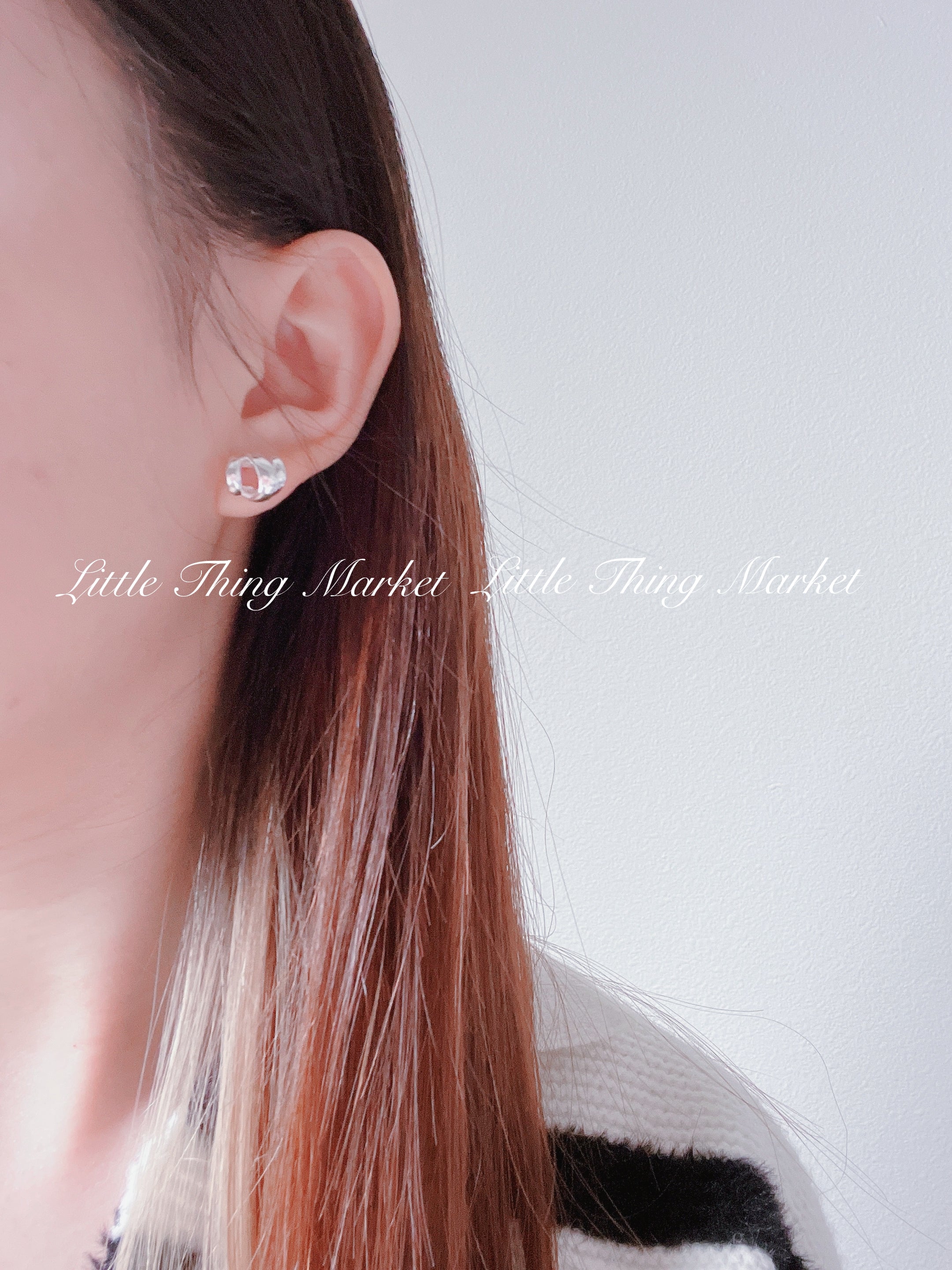 Tripe Circle 925 Silver & Gold Earrings/ Pair