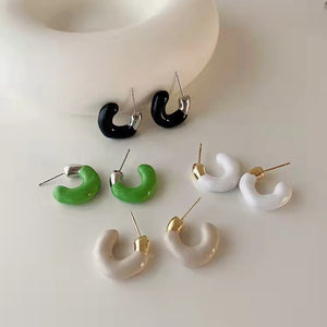 C Rings Color Hoop Earring/ Pair