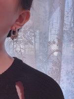 Load image into Gallery viewer, Gem Chain Hoop Earring/ Pair
