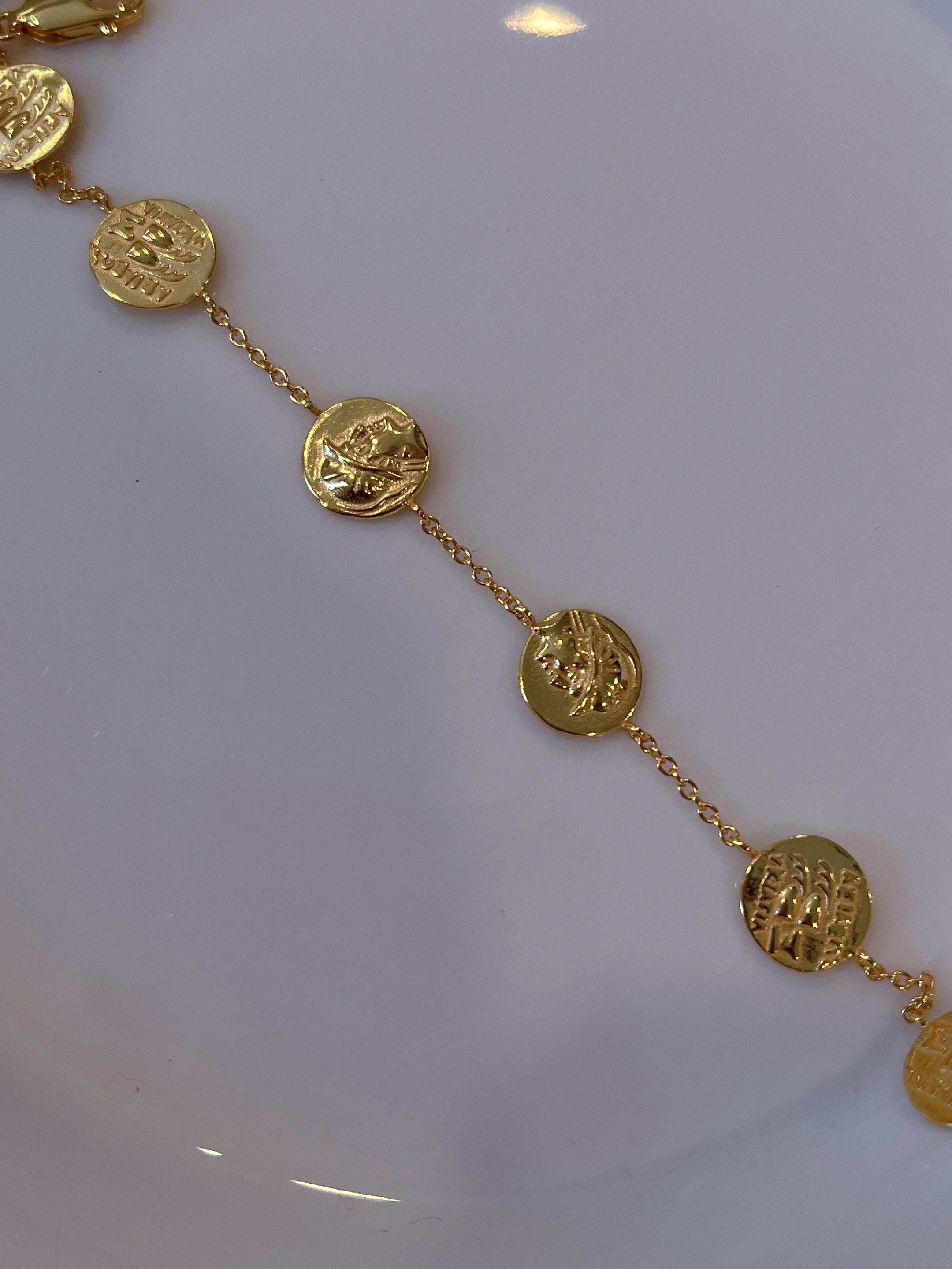 S925 Gold Coin Bracelet